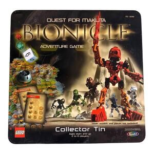 UNPUNCHED Lego "Bionicle: Quest For Makuta Adventure Game" Tin Box 2001 COMPLETE